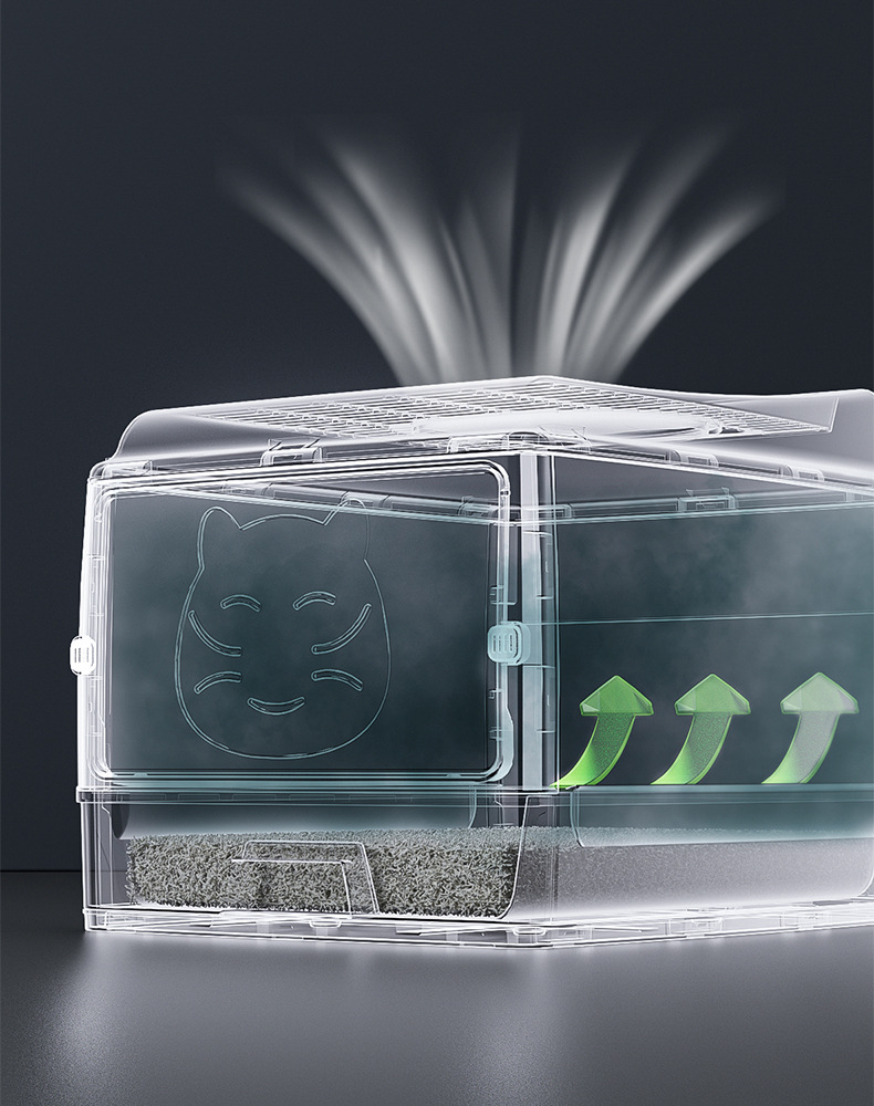 Extra-large fully enclosed cat litter box drawer, double-door upgraded cat toilet, super spacious, worry-free, odor-proof and leak-proof pic 7