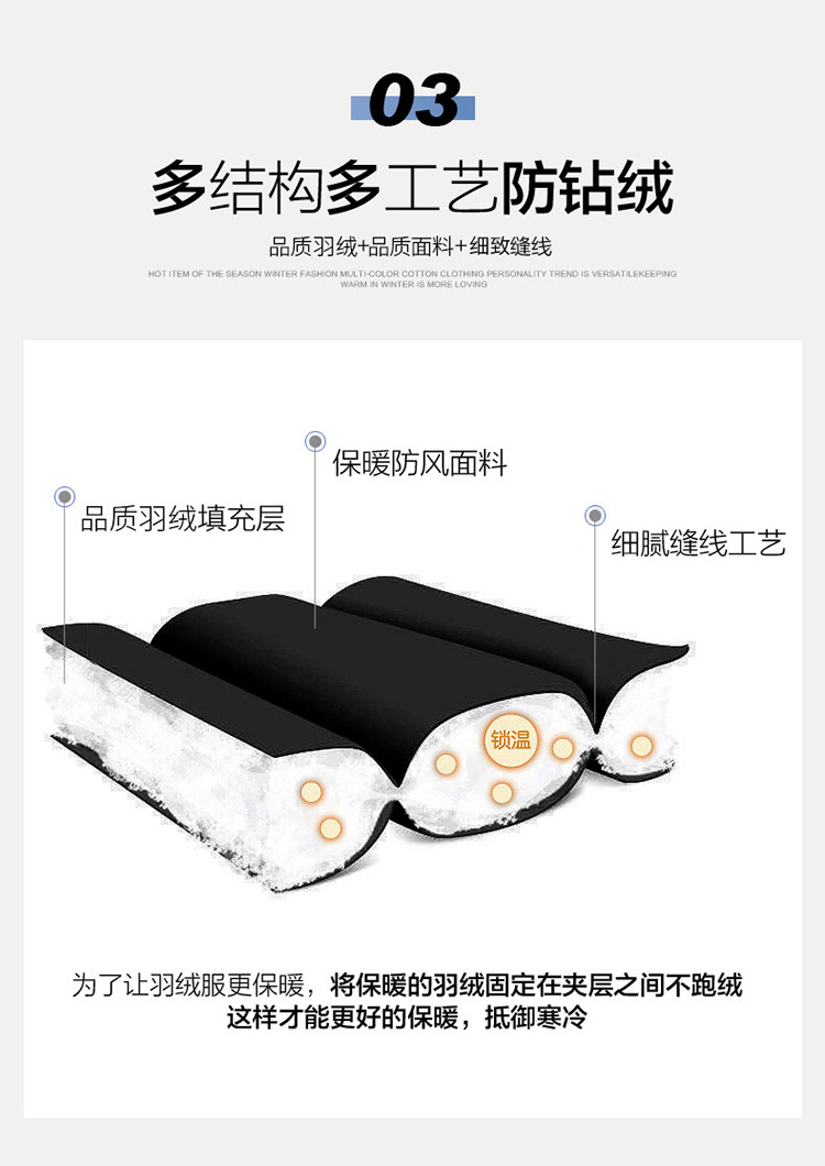 冬季新款男士羽绒服韩版立领蓬松百搭加厚保暖宽松潮牌白鸭绒外套详情7