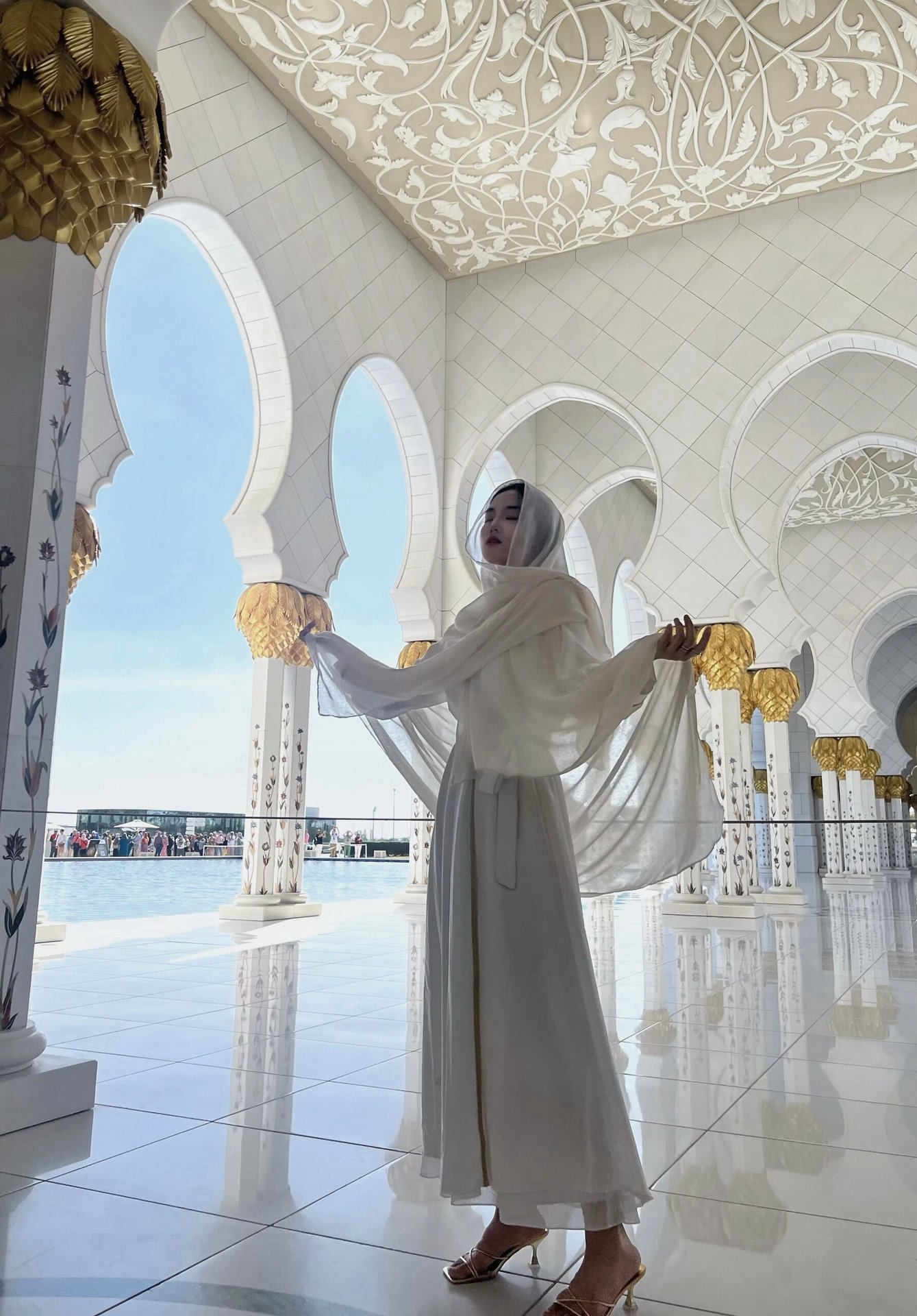 超大防晒丝巾迪拜清真寺沙漠旅游拍照头巾雪纺民族风披肩围巾女详情10