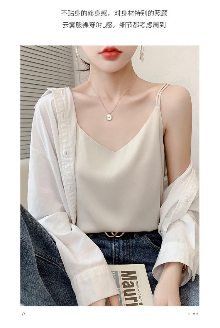 2025年吊带背心女内搭白色美背醋酸仿真丝上衣缎面夏西装仿打底衫详情18