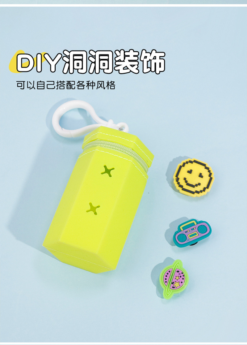 Cute macaron-colored creative silicone coin purse, earphone storage bag, mini bucket bag, hanging decoration, multi-functional portable small bag pic 9