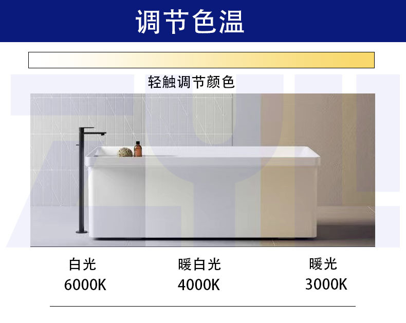 24W bathroom mirror touch switch, cross-border smart mirror integrated sensor switch, dual-turn LDE smart mirror switch 2A pic 7