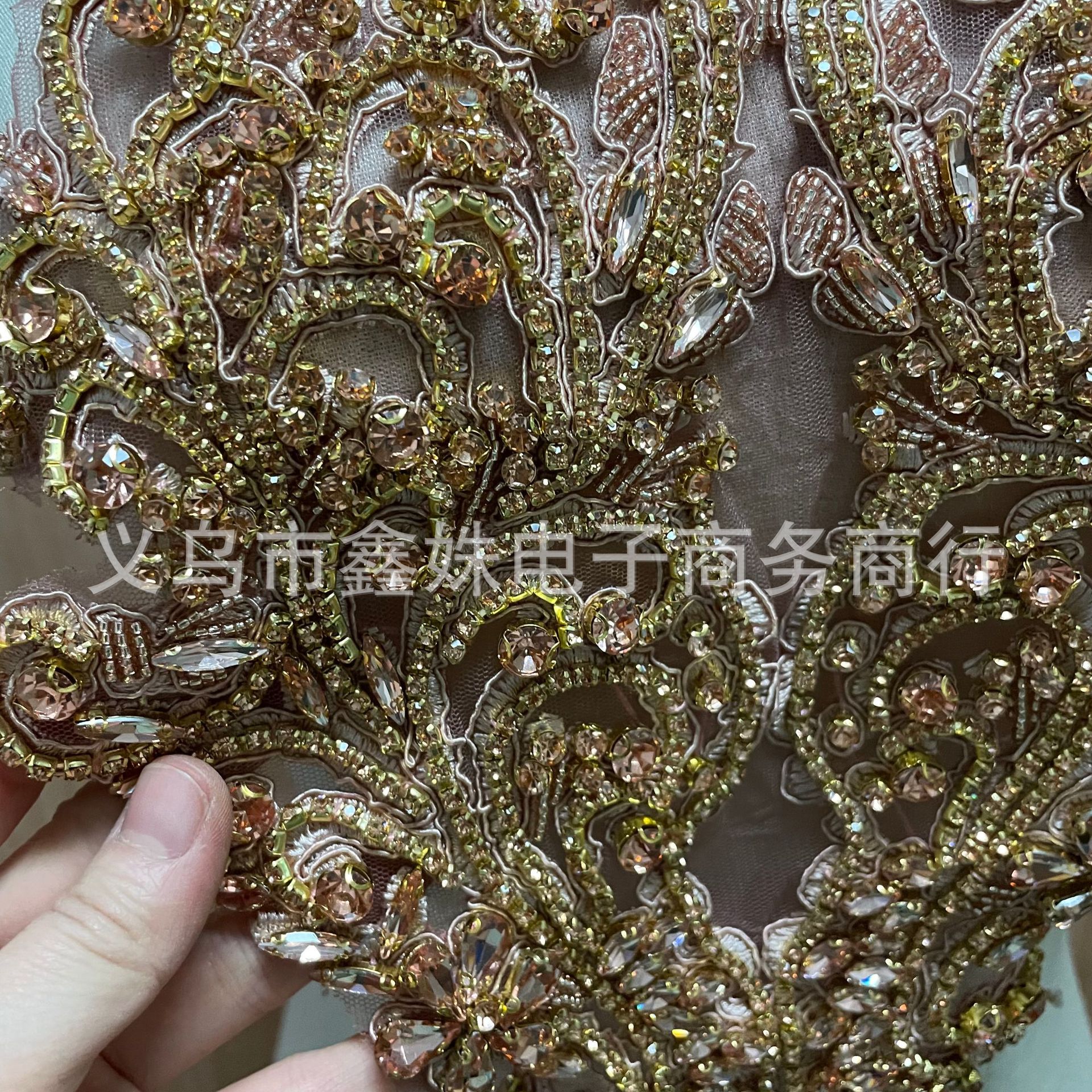 DIY decorative accessories and accessories for the back of wedding dresses and evening gowns with heavy beading, white lace applique, pearl sequin applique, etc pic 6