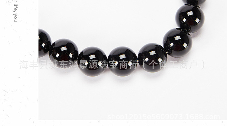 天然黑曜石散珠diy乌金黑曜石手链半成品纯黑7A黑曜石DIY隔珠饰品详情16