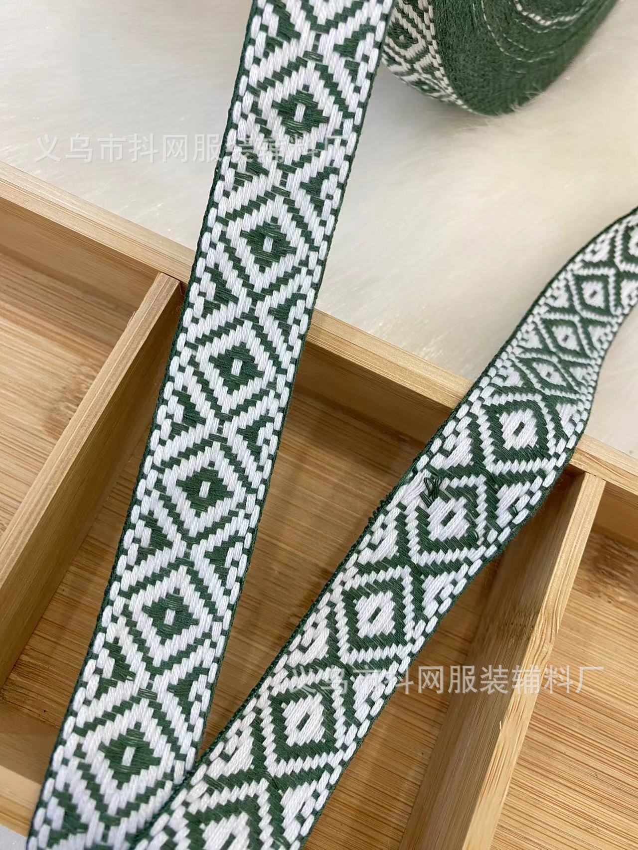 2.3cm纯棉菱形条纹时尚手工DIY蝴蝶结织带演出服装辅料家纺编织详情5
