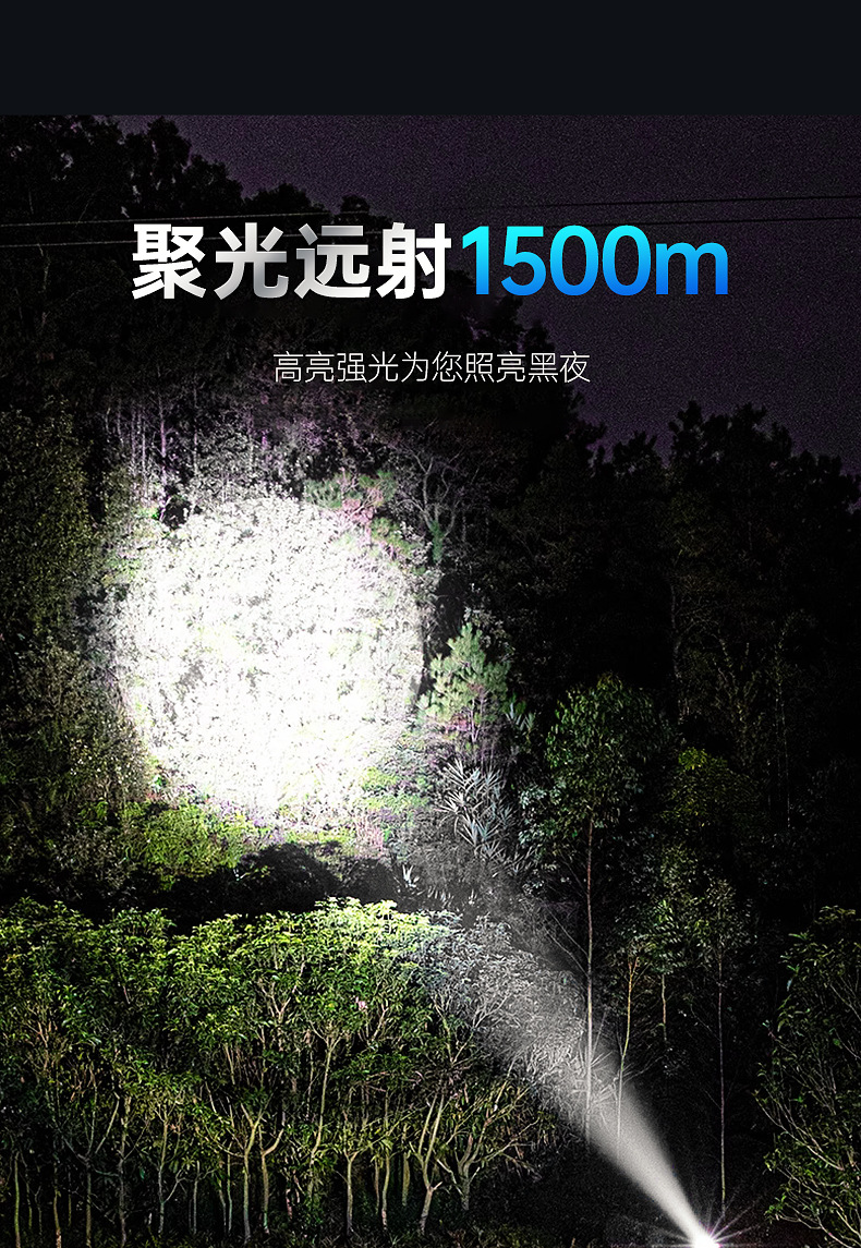 Aluminum alloy headlamp, dual lithium battery, outdoor strong light, waterproof LED charging head-mounted camping fishing searchlight, daily necessities lighting flashlight pic 7