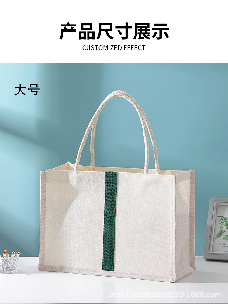 Wholesale of laminated canvas bags in stock, eco-friendly hand-held canvas bags, single-shoulder hand-painted canvas bags with logo printing, cotton and linen bags pic 9