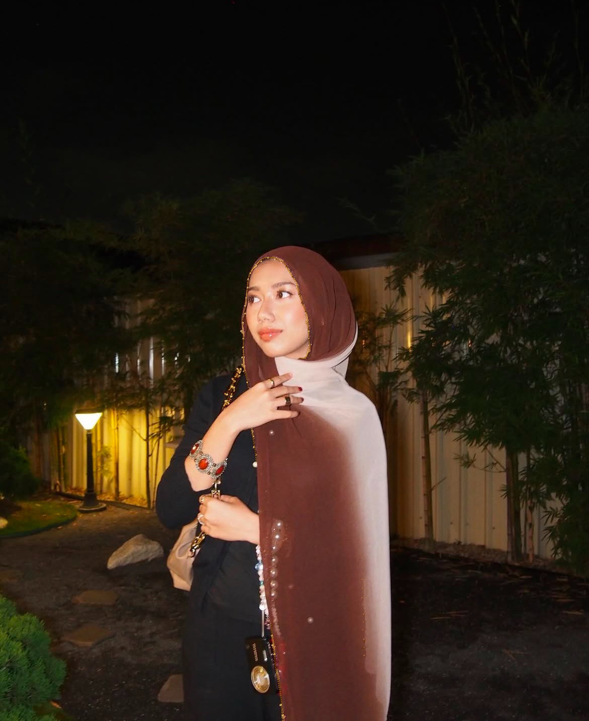 跨境新款马来亮钻围巾回族纱巾雪纺渐变色头巾女中东包头女士围巾详情9