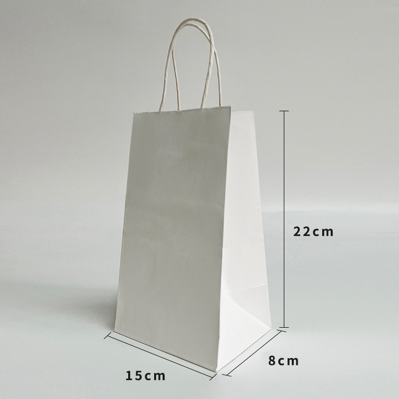 In-stock thickened kraft paper bags, gift handbags, takeout food packaging bags, souvenir paper bags, logo printing pic 5