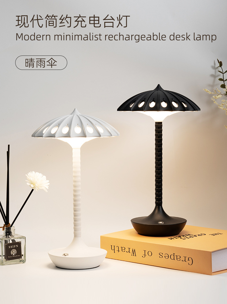 网红台灯led卧室床头灯伞形小夜灯触摸氛围灯跨境批发触摸小台灯详情1