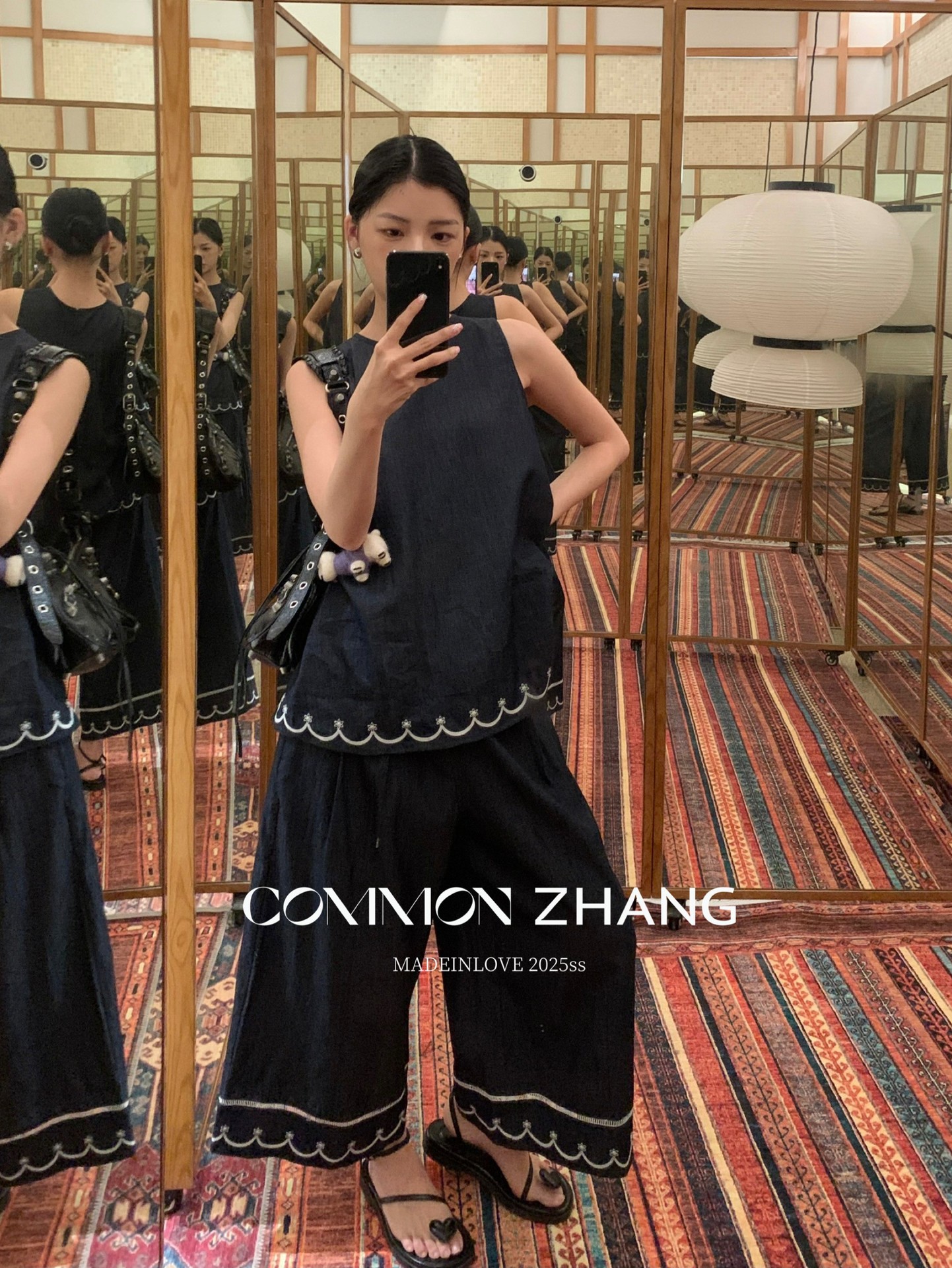 CZ ZHANG Summer Korean-style casual, laid-back, loose, versatile, embroidered textured round-neck denim vest for women, B24179 pic 14