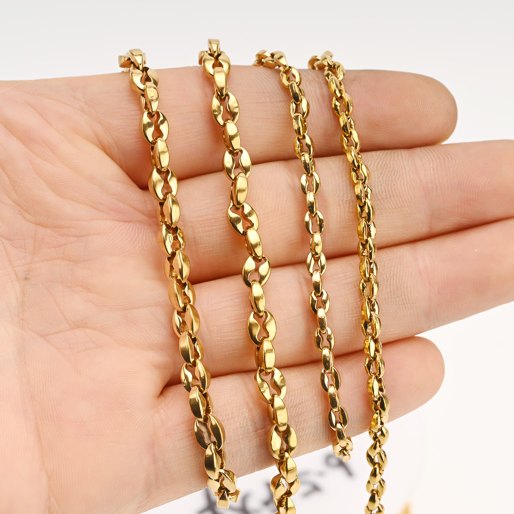 Popular stainless steel pig nose jewelry chain vacuum electroplated color-preserving bracelet necklace DIY jewelry chain pic 2