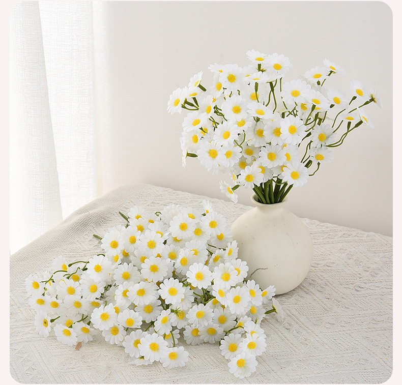 小雏菊把束假花 欧式客厅餐桌插花装饰洋甘菊干花束小野菊仿真花详情13