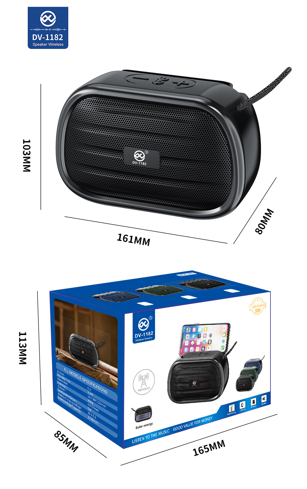 Le Xiangyu African Portable Bluetooth Speaker, Outdoor Small Solar Mini Music Player, Wireless car Subwoofer pic 6
