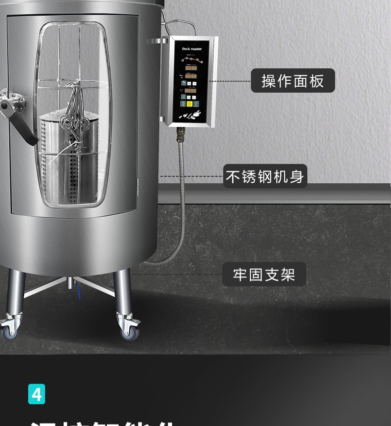 Wholesale of commercial intelligent electric heating roast duck furnaces with fully automatic temperature control and large capacity for roast chicken and goose in roast meat stores and restaurants pic 4