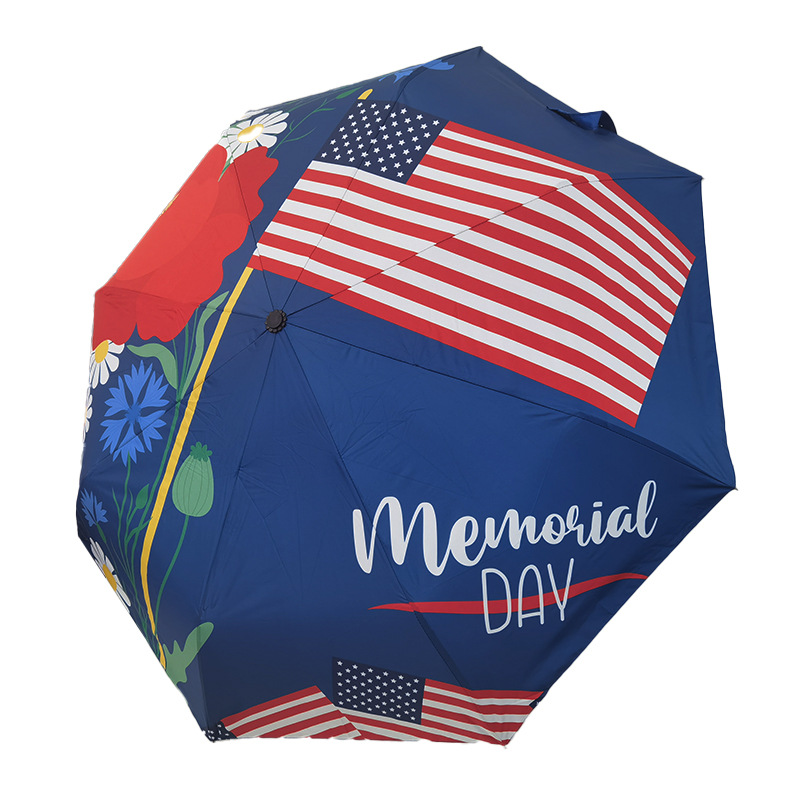 Amazon Independence Day umbrella, automatic folding umbrella, full-page printed logo, sunshade umbrella, digital printing gift umbrella pic 6
