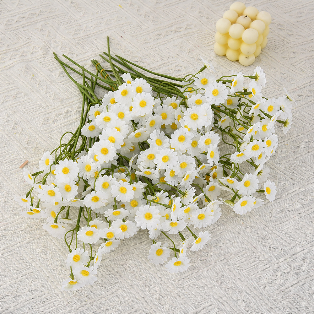 小雏菊把束假花 欧式客厅餐桌插花装饰洋甘菊干花束小野菊仿真花详情12