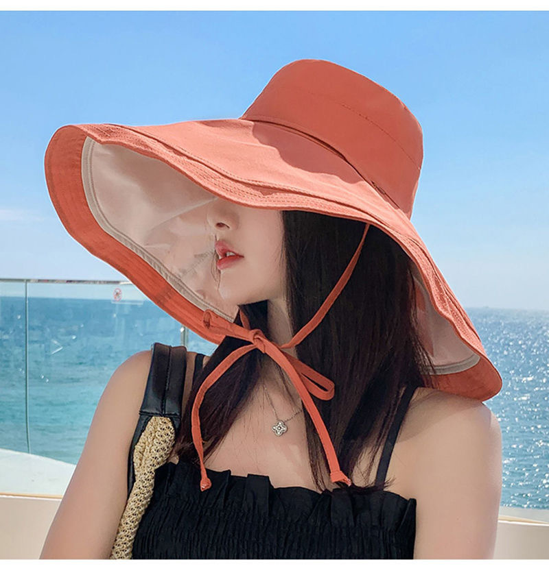超大檐渔夫帽大沿女夏遮脸双面加大帽檐遮阳防晒帽子防紫外线太阳详情6
