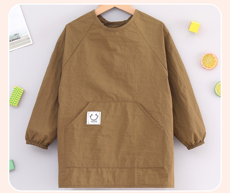 儿童罩衣防泼水长袖围裙耐脏餐饮幼儿园吃饭反穿衣小学生画画衣详情27