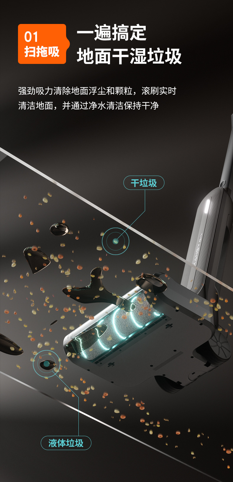 无线洗地机家用扫吸拖一体机智能全自动扫地拖地自清洗三合一拖把详情6