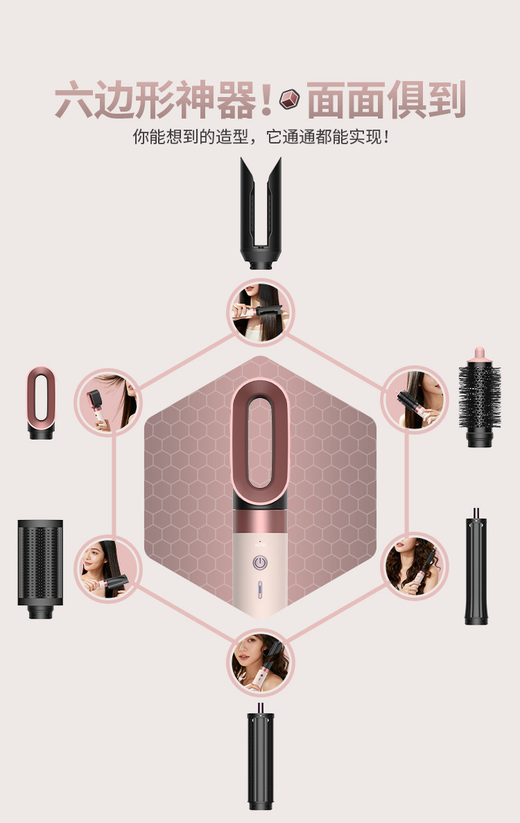 Huaqiangbei hs09 Fully automatic Large Wave Hair Styling tool with the same style as Mosen, featuring fluffy, constant temperature and negative ions pic 4