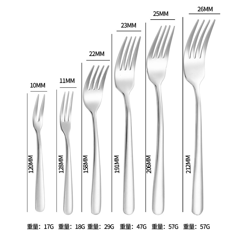 优雅系列304不锈钢餐具套装西餐牛排刀叉子勺子家用甜品勺水果叉详情8