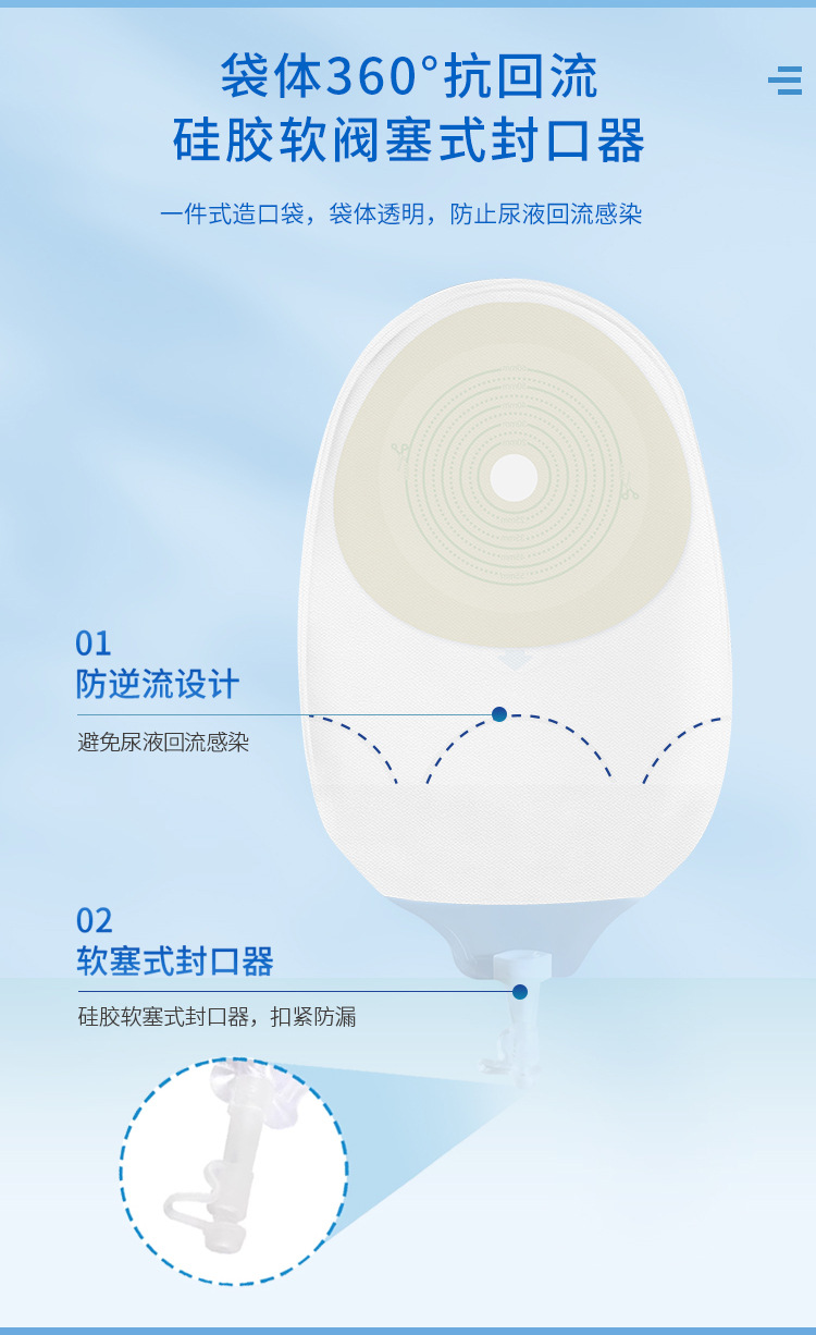 一件式泌尿造口袋 腰带加固型防逆流尿袋 小便袋膀胱接尿袋引流袋详情7