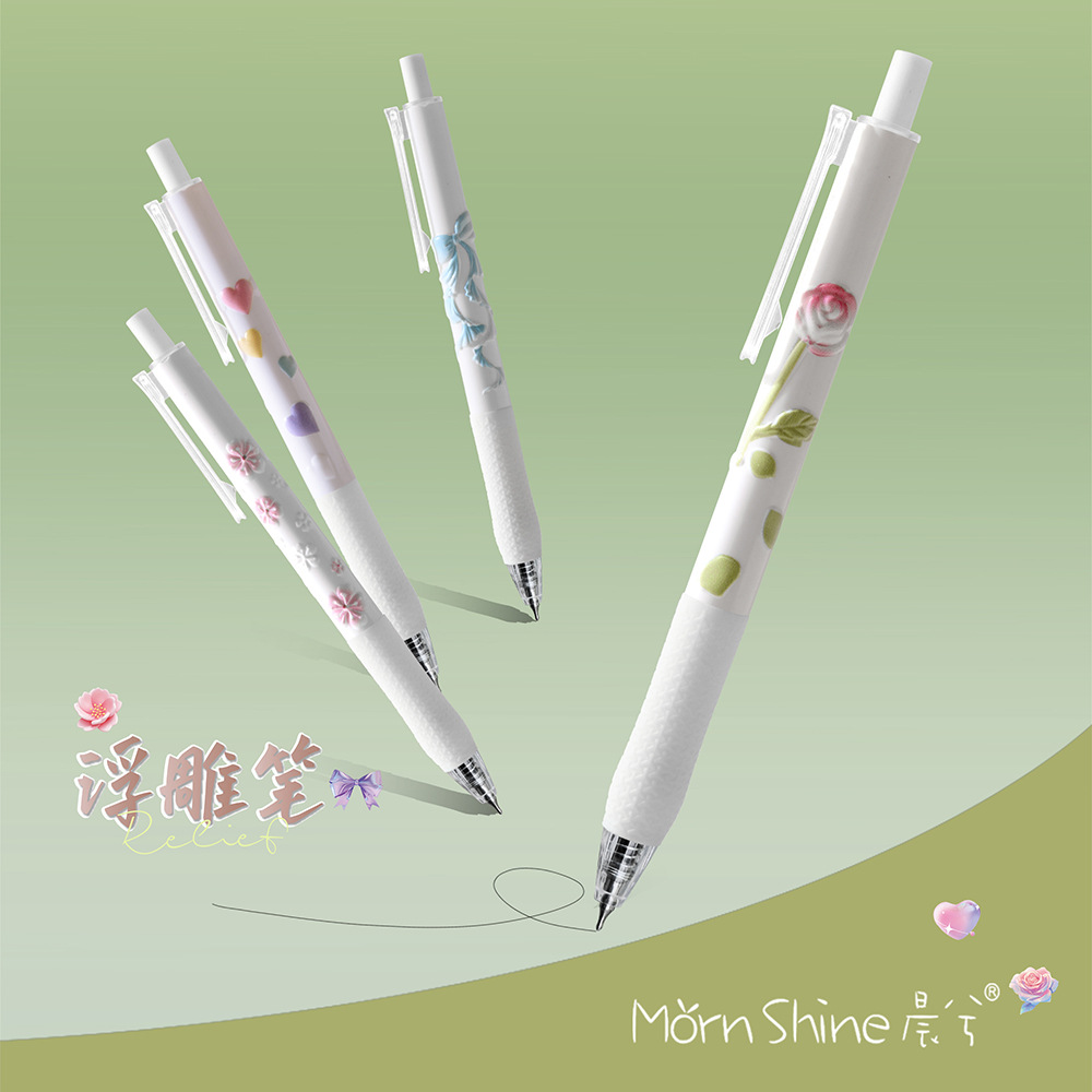 Chenxi Blank Fragrance Relief Pen 3D Gel Pen CS Double nib 0.5mm Black Signature Pen for students pic 3