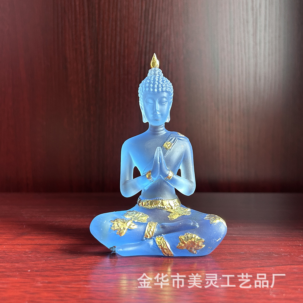 水琉璃佛像合手坐佛跨境热销禅意居家饰工艺品泰式印度佛树脂摆件详情8