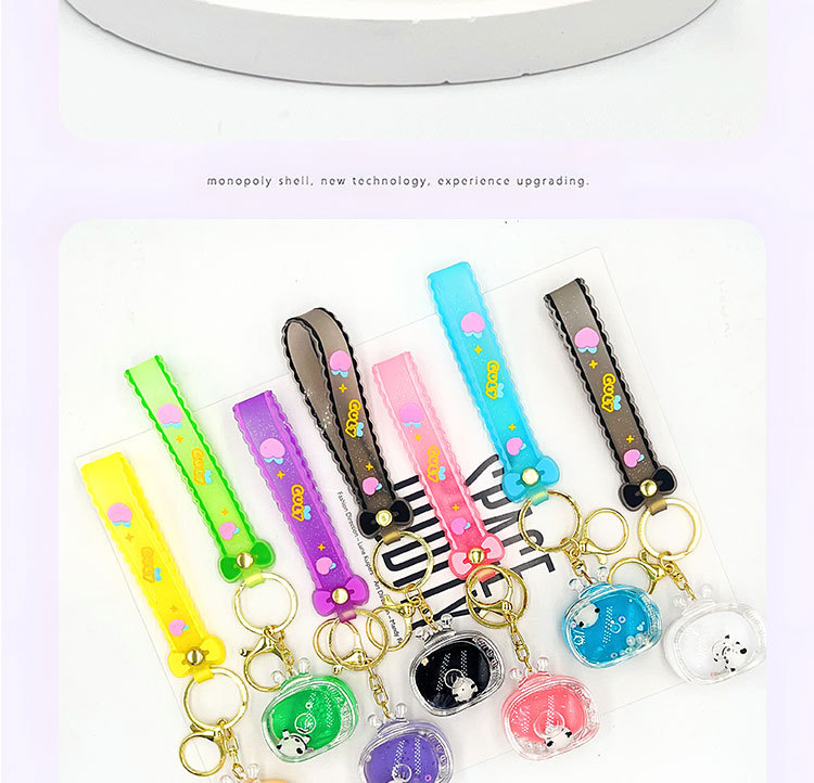 入油亚克力漂浮公仔熊猫钥匙扣流沙钥匙链包包挂件挂饰小礼品批发详情5