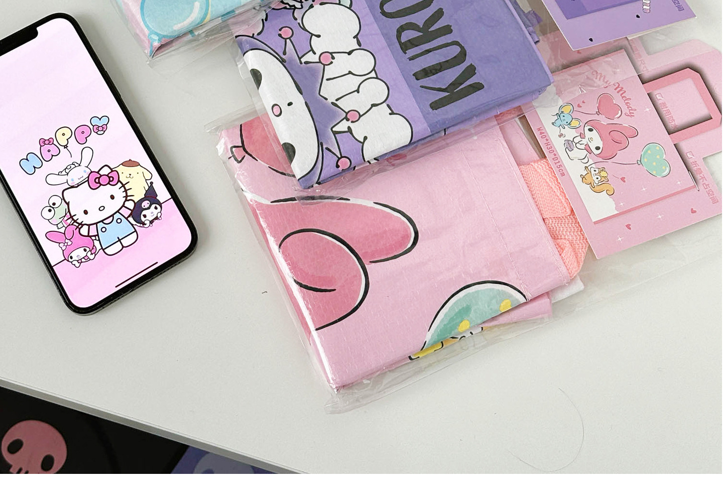 Sanrio genuine Hello Kitty kt woven shopping bag, large capacity storage bag, bento bag, portable hand-held crossbody bag pic 6