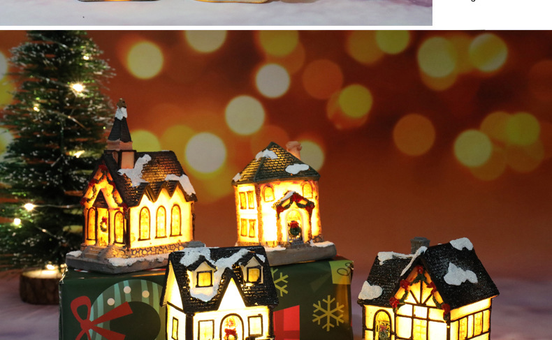 Christmas decorations, resin luminescent micro-landscape small houses, Christmas decorative small ornaments, gifts and supplies pic 12