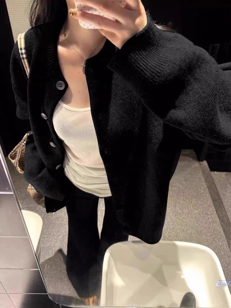 黑色针织开衫女秋季宽松慵懒风休闲高级感春秋外搭毛衣外套上衣冬详情6