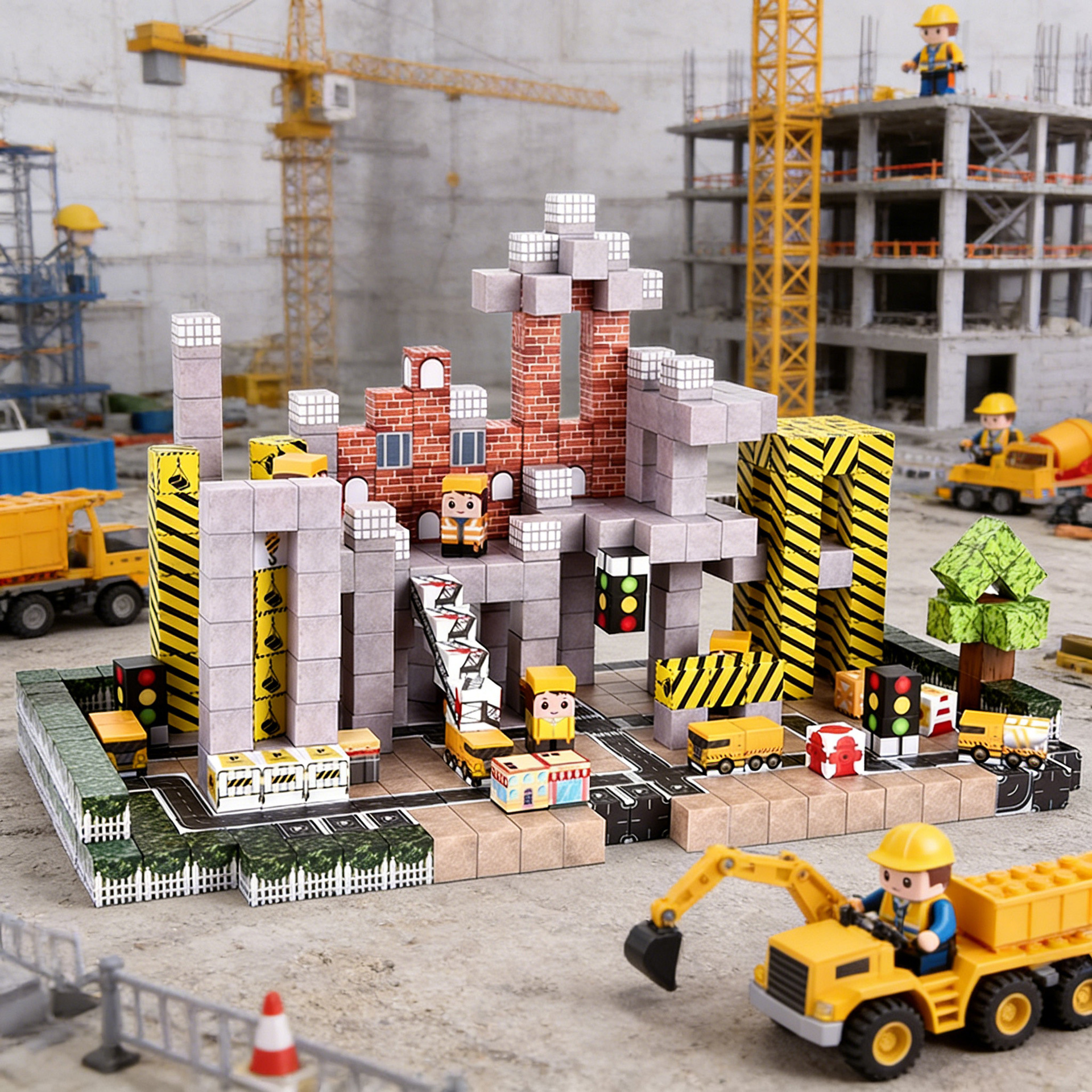 跨境我的磁力世界游戏场景磁吸拼装积木 磁力方块积木搭建玩具详情14