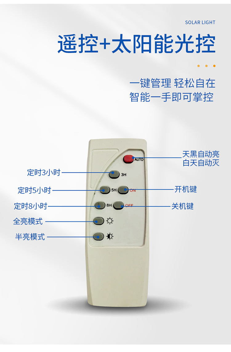 太阳能灯家用户外庭院灯太阳能投光灯新农村建设路灯LED超大功率详情7