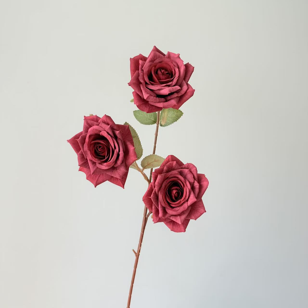 3头卡布奇诺玫瑰花仿真花摩卡油画复古玫瑰花婚庆插花家居装饰花详情14