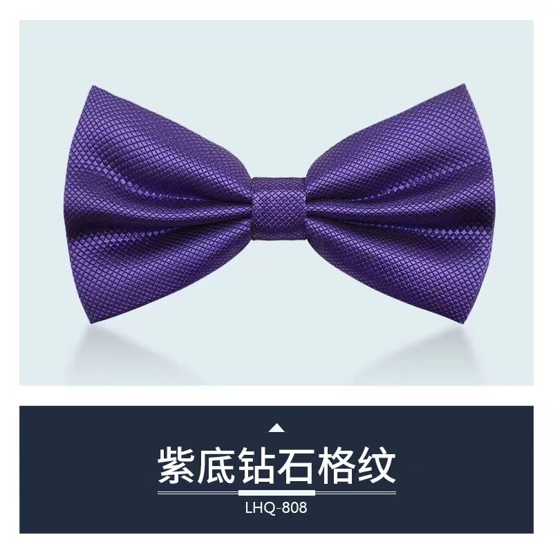 男士领结韩版潮双层纯色网格婚礼新郎正装衬衫礼服蝴蝶结厂家批发详情9