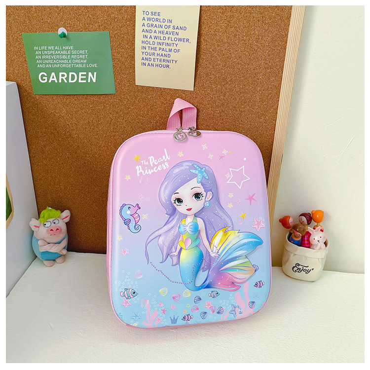 新款卡通公主书包幼儿园宝宝3D立体硬壳双肩包轻便儿童可爱小背包详情24