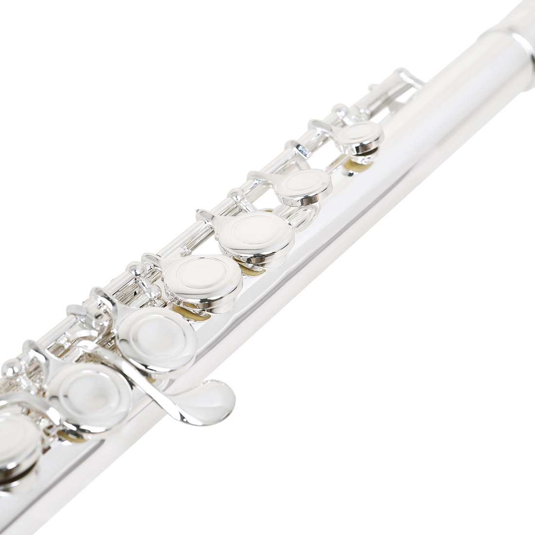 Cross-border silver-plated flute, 16-hole closed-hole C major silver flute, white copper curved flute, professional performance flute pic 21