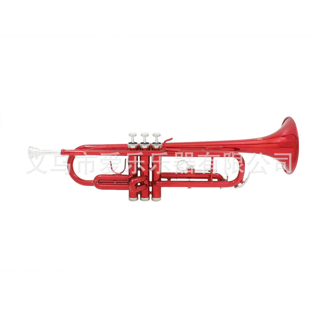 Wholesale wind band red trumpet instrument manufacturer, children and students perform B-flat three-note trumpet, drum and bugle corps instruments pic 10