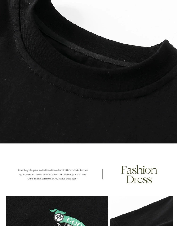 Guizao mid-big kid verano de algodón camiseta de manga corta 2025 nuevo zhang hombre chica negro hermoso vestido de verano red guizao T pic 12
