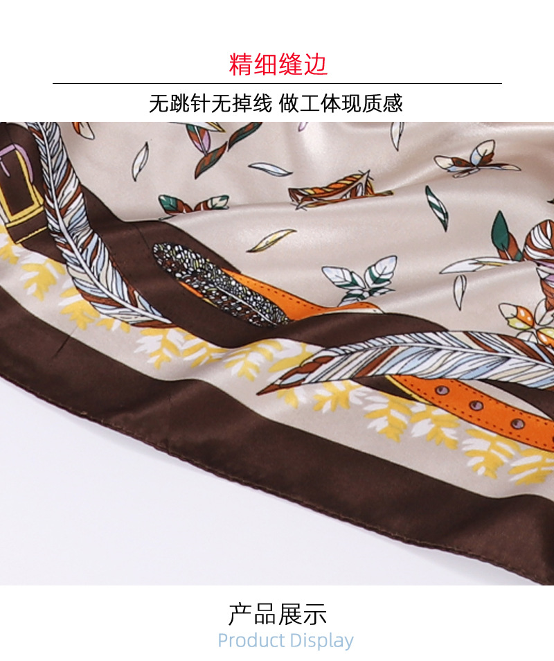 仿真丝巾女士头巾 90*90CM方巾花纹围脖 披肩 欧美跨境围巾批发详情5