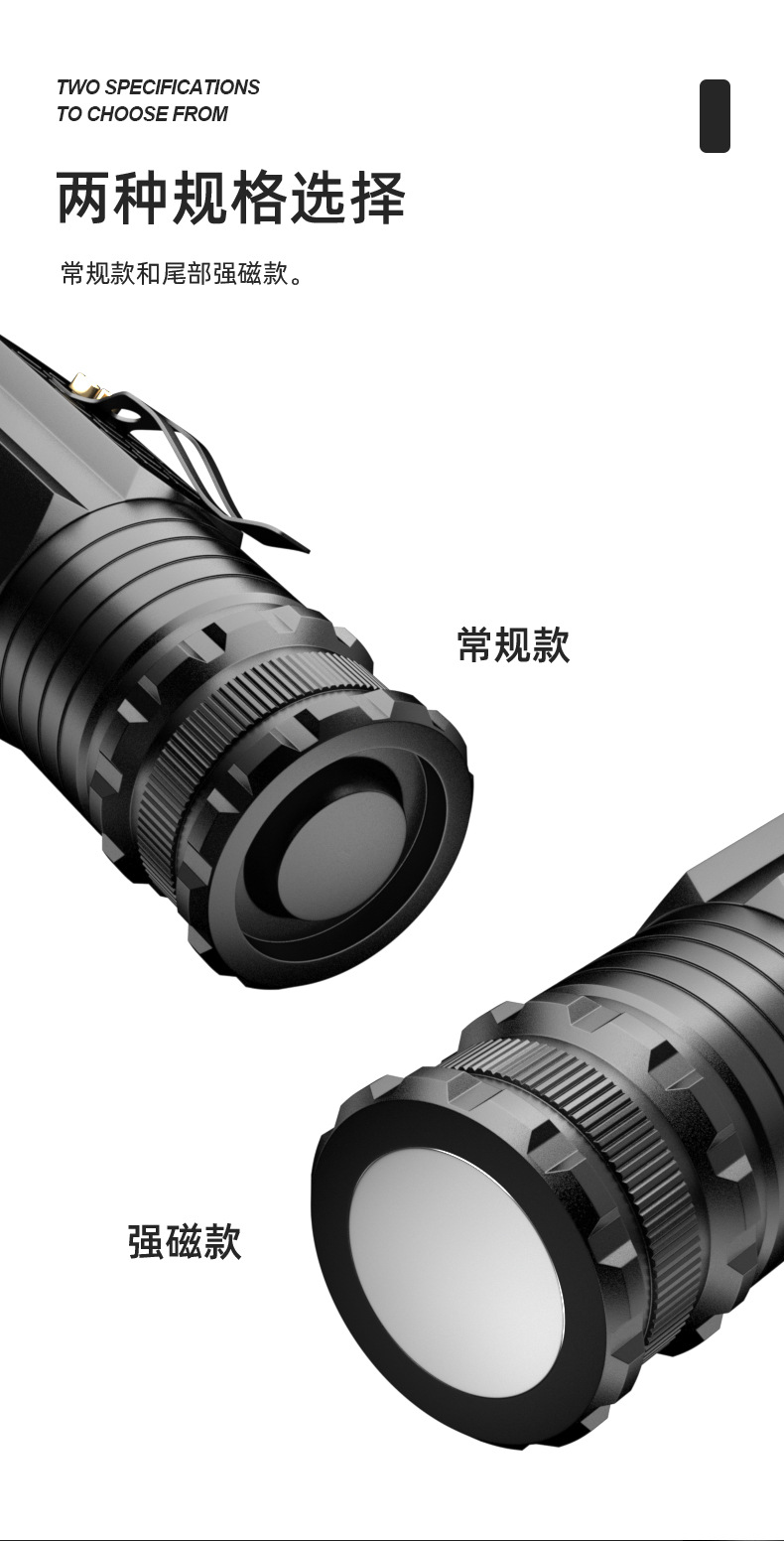 New cross-border high-intensity three-eye long-range flashlight, rechargeable mini portable small hand flashlight, outdoor multi-functional hooded lamp pic 9