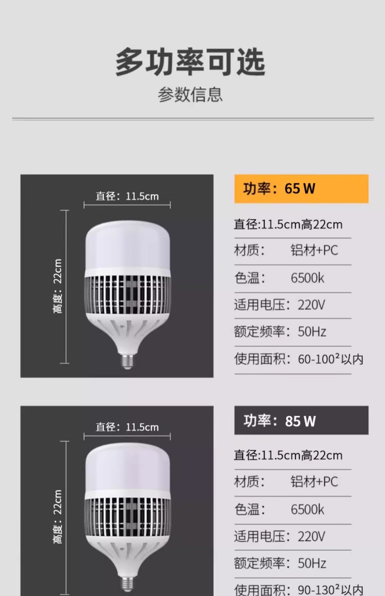 High-power screw-socket led energy-saving household E27 ultra-bright strong light construction site factory workshop lighting lamp 200W pic 20