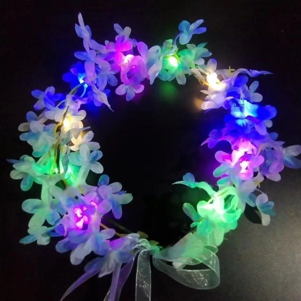 网红发光天使翅膀背饰地摊夜市热销闪光花环兔子发箍彩球蝴蝶头饰详情12