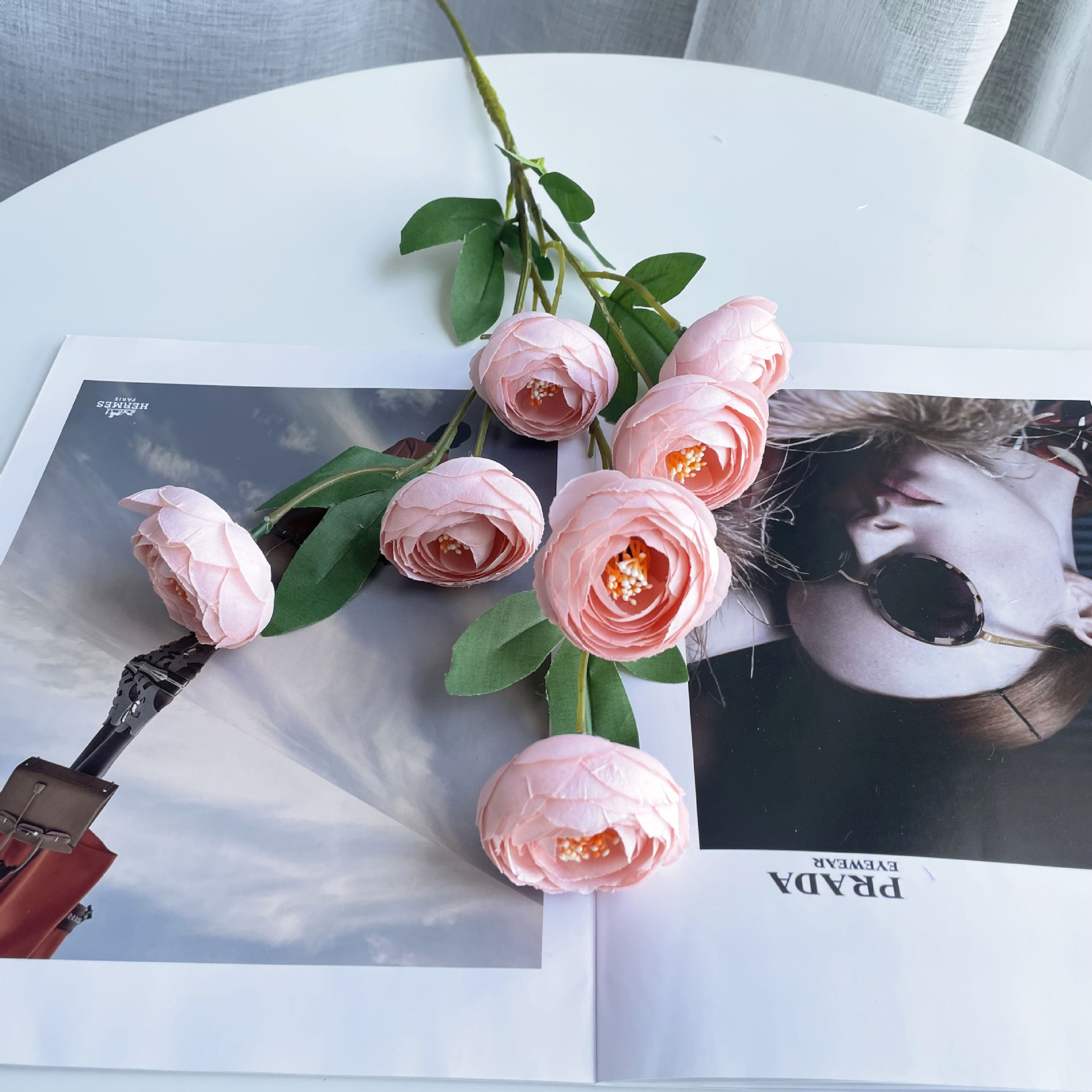 7-head exquisite tea rose peony artificial flowers wholesale wedding set decoration flowers, wedding hall prop flowers pic 10