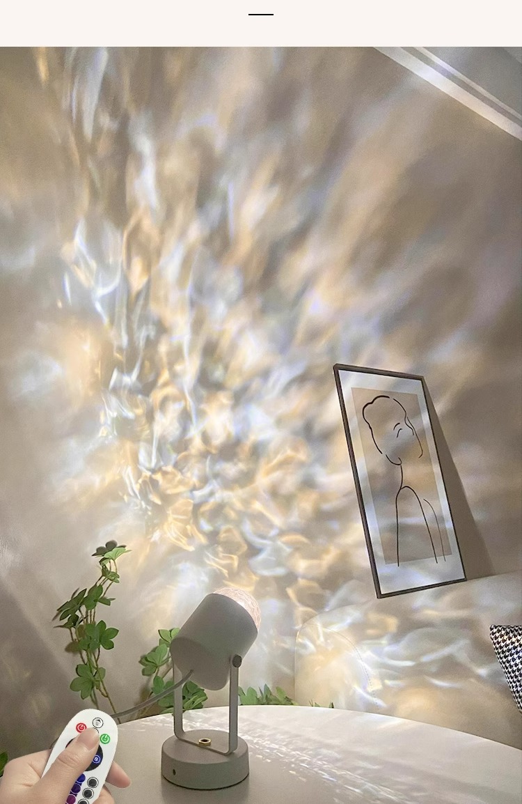 网红爆款动态水波纹氛围灯遥控款直播背景氛围灯色水纹台灯详情4