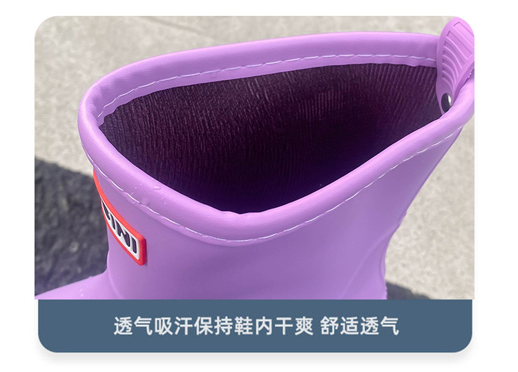 跨境时尚女雨鞋防滑水鞋防水雨靴韩版新款短筒套脚休闲工作出口详情10
