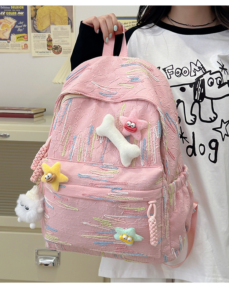 韩版书包高中生女高颜值可爱甜美背包女初中大学生电脑旅行双肩包详情5