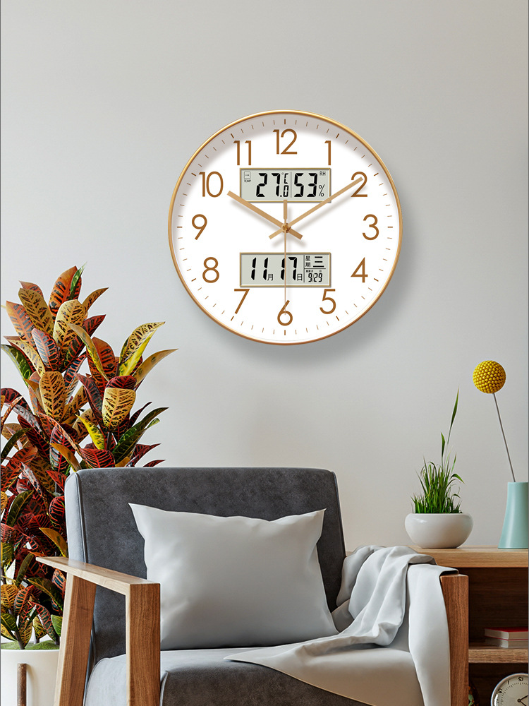 易普拉6514钟表挂钟静音扫秒钟客厅家用简约钟表挂墙石英钟挂表详情25